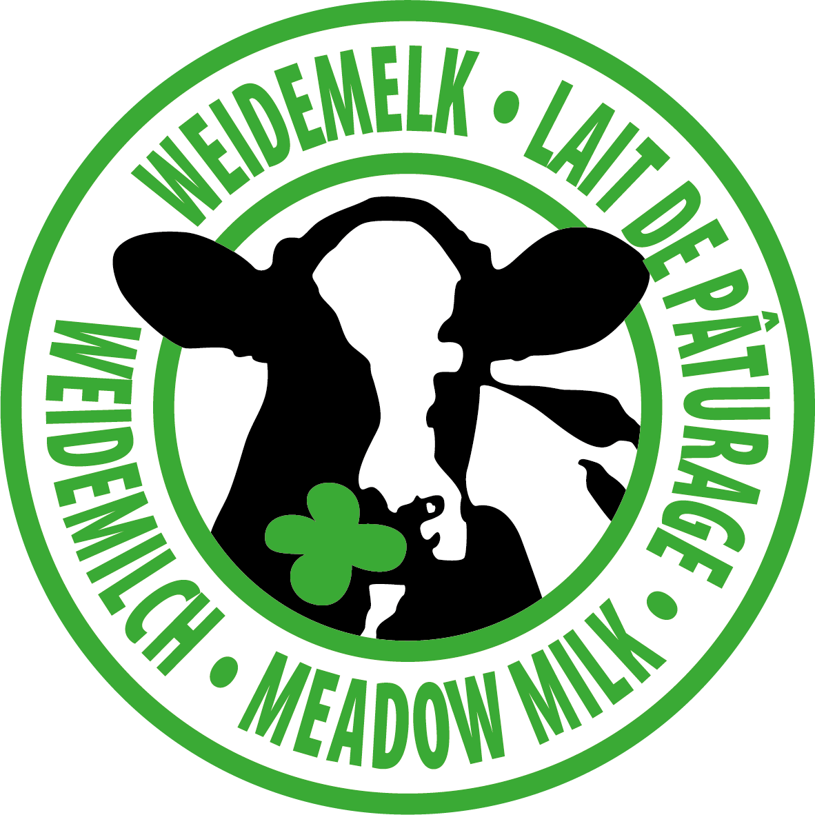 NL FR EN DE Weidemelk Lait de Paturage Meadow Milk Weidemilch